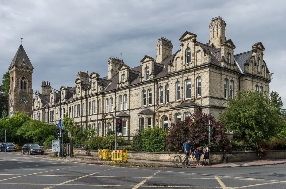 Houses on Clifton Green and the Church of St Philip and St James, York