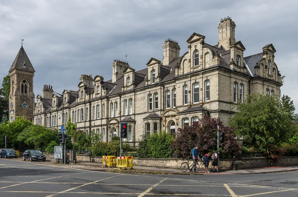 Houses on Clifton Green and the Church of St Philip and St James, York